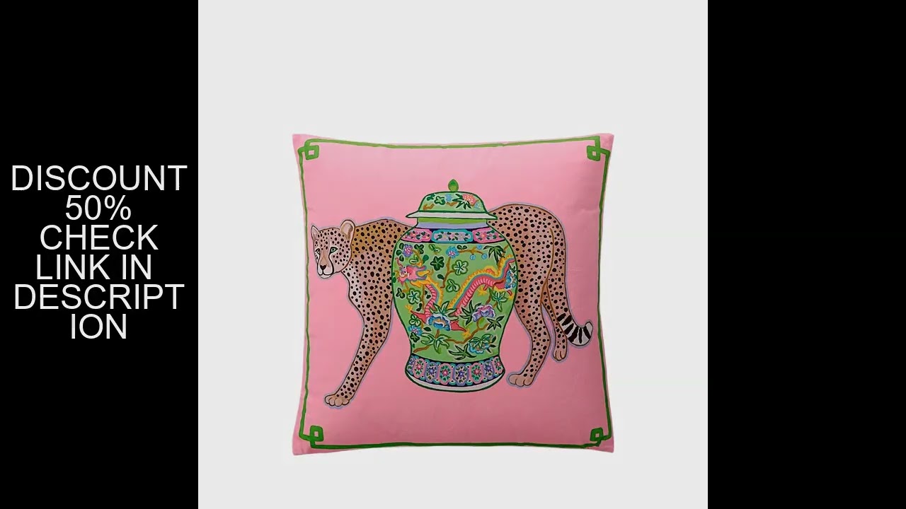 Tiger Cushion Cover Inspired Preppy Chinoiserie Cheetah With Gragon Ginger Jar Decorative Pillow Cas