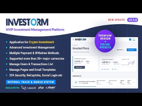 Investorm - Advanced HYIP Investment Management Platform