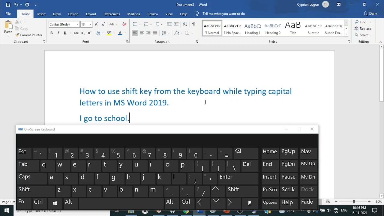 How To Use Shift Key While Typing