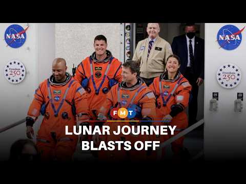 Astronauts blast off for historic US lunar journey