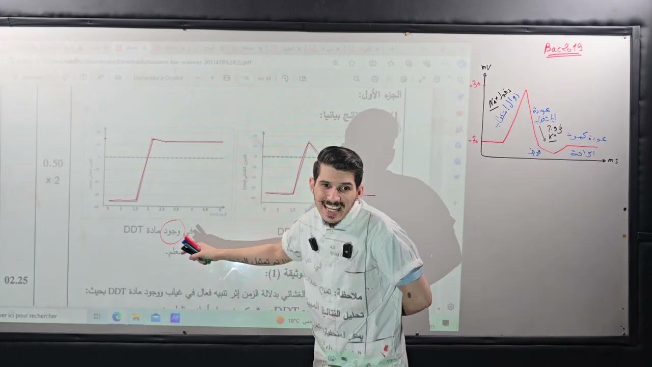 حل بكالوريا 2019 الإتصال العصبي