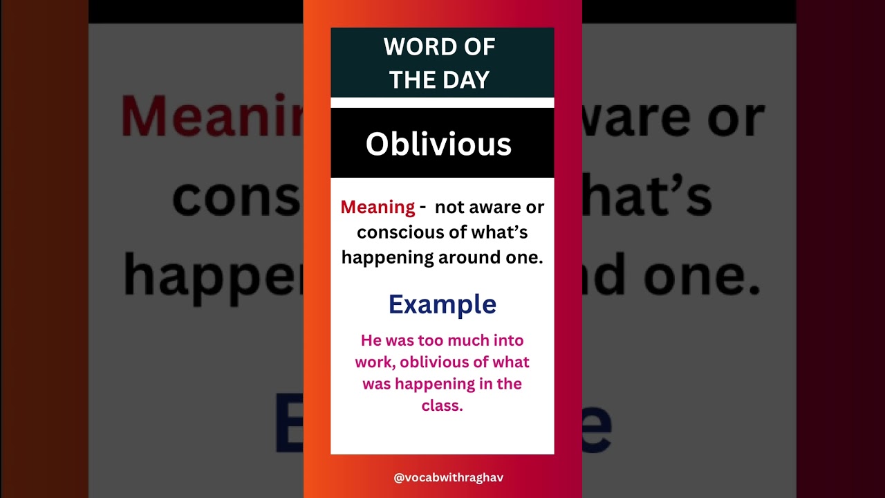 Meaning of Oblivious 