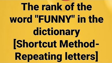 Class 11|Exercise 4.2-Qno:18|FUNNY|The rank of word in the dictionary-repeating letters|Easy method