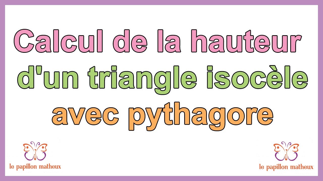 Calcul Hauteur Triangle Isocele comment calculer la hauteur d un triangle isocèle avec pythagore - YouTube