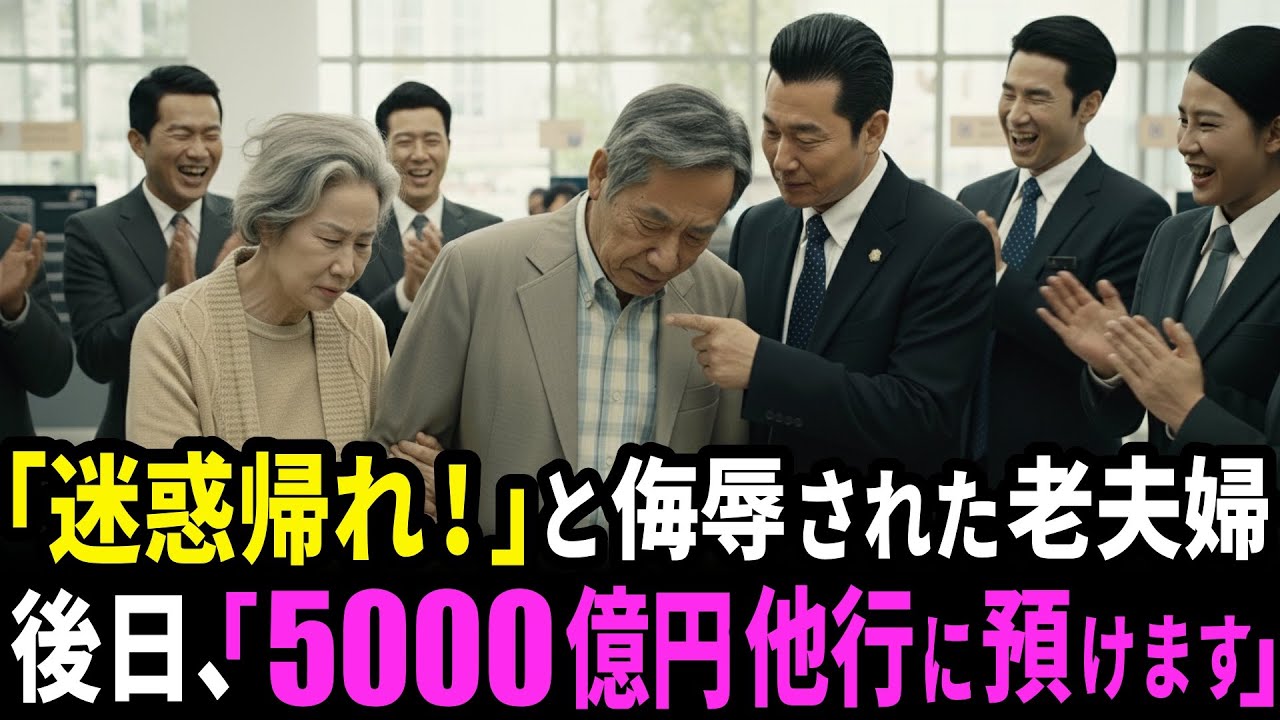 「迷惑だから帰って！」大手銀行で冷たく追い出された老夫婦。だが唯一、若手行員だけが「また来てください」と声をかけた。翌日、秘書を連れて現れ「5000億円を他の銀行に預けます。」その瞬間支店中が凍りつく