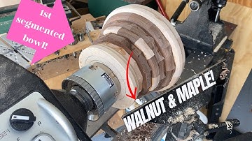 Wood turning a Maple and walnut segmented bowl | First segmented bowl!