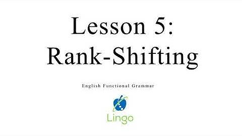 Rankshift in English Language  all basic tips