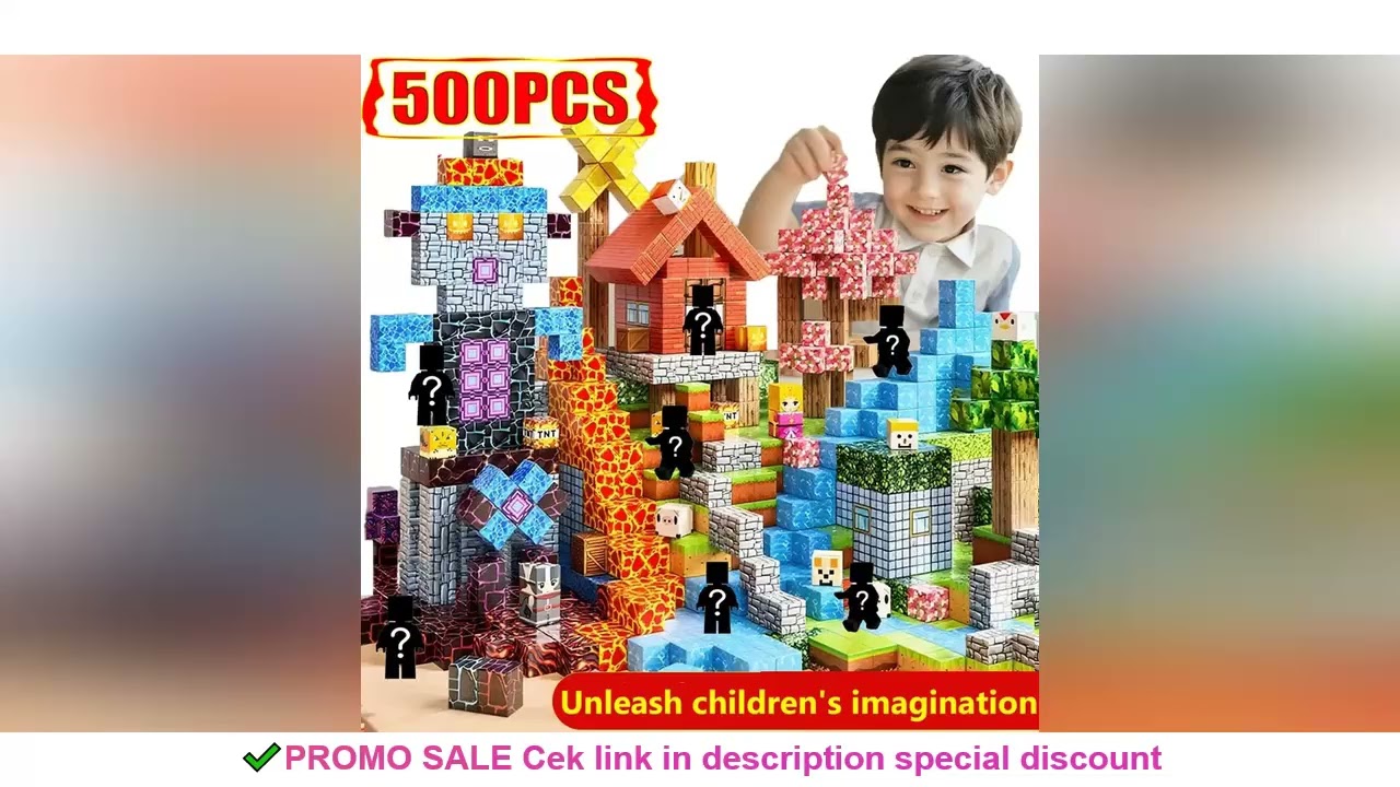 10-500PCS Magnetic Building Blocks Magnet Set Bricks Mini World STEM Construction DIY Educational To