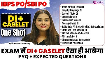 DI + Caselet One Shot | 55 Most Expected Questions for IBPS PO/SBI PO 2025 | By Minakshi Mam