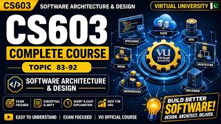 CS603 Short Lectures | Topic 083-092 | Software Architecture and Design
