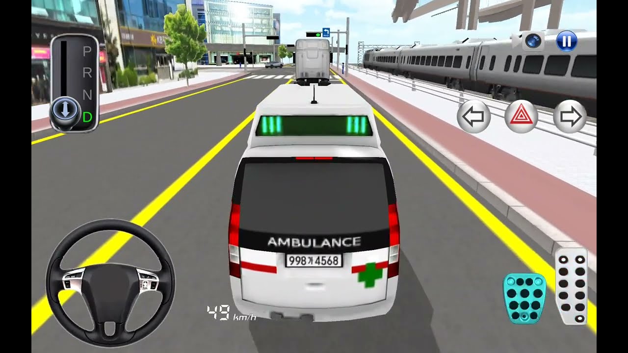 [3D운전교실] 현대스타리아구급차) 해변별장입구 ----- 교운천철교 하부공장