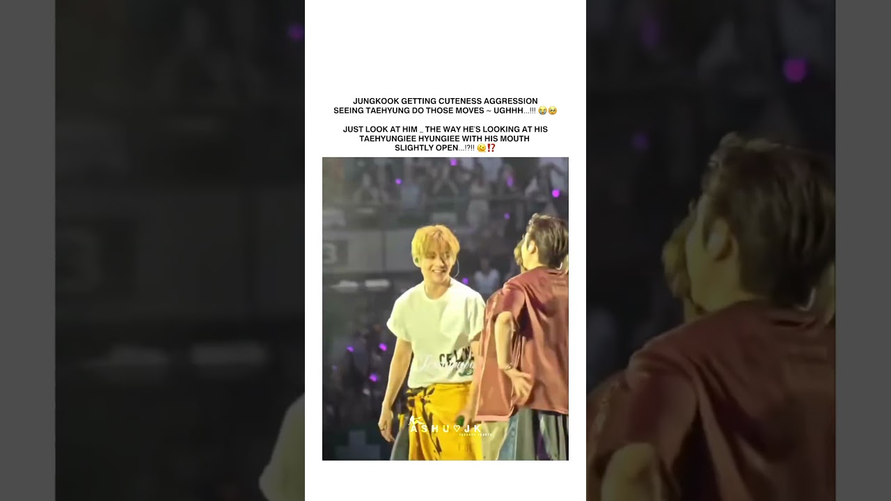 JUNGKOOK GETTING CUTENESS AGGRESSION SEEING HIS TAEHYUNGIE HYUNGIEE 😭🥹⁉️ #taekook #shortvideo