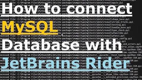 How to connect MySQL with JetBrains Rider