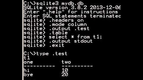 Sqlite3 Output Redirection commands
