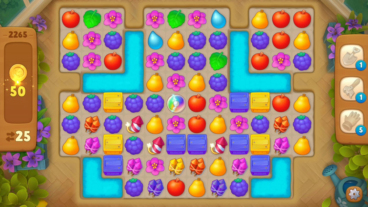 Gardenscapes (LEVEL 2265, SPECTACULAR BONUS TWINS RAINBOW AND THE BOMB