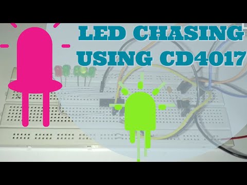 LED Chaser circuit using 555 timer cd 4017 IC on Breadboard - Basic Electronics Projects