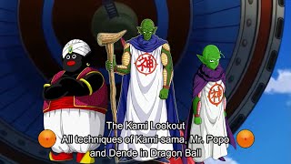 Kami-sama / Mr. Popo / Dende -  All techniques in Dragon Ball anime