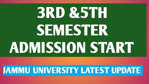 3rd &5th semester admission open||jammu University latest news||jammu University.