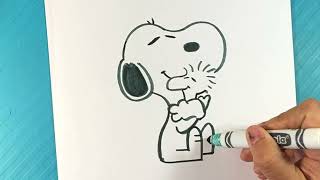 EASY How to Draw SNOOPY and WOODSTOCK