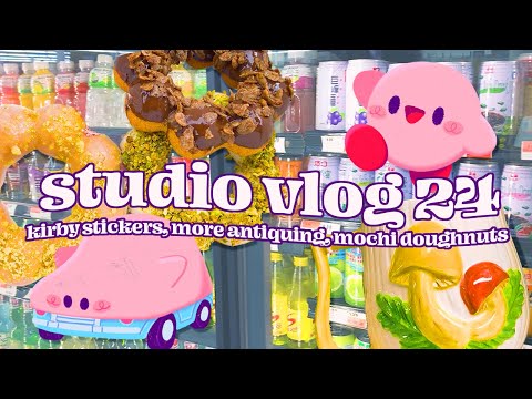 ✷ Studio Vlog 24 | Kirby Stickers, More Antiquing, Mochi Doughnuts! ✷