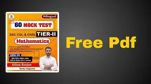60 Mock Test || Ssc Cgl & chal TIER-2 Mathematics By Aditya Ranjan Sir || Aditya Ranjan Sir