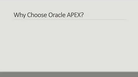 21 Introduction to Oracle APEX