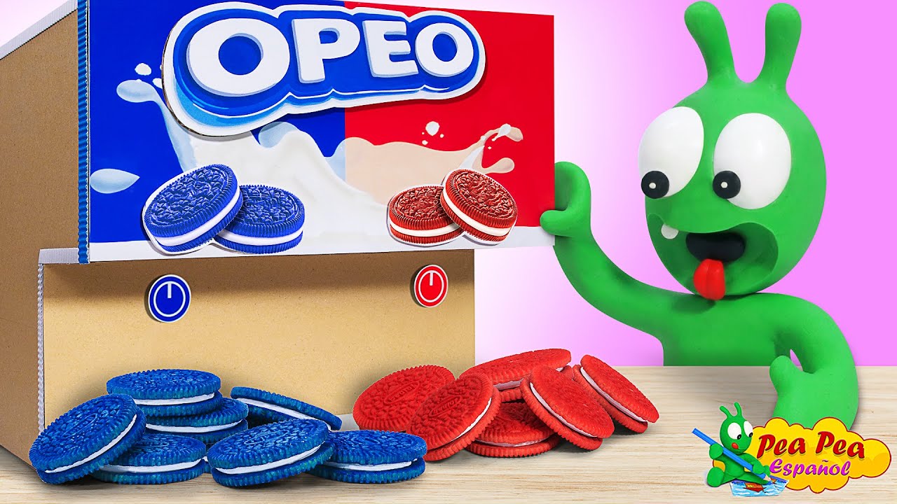 Juego De Simulación Pea Pea Vendiendo Oreo Y Leche Con Amigos |  Dibujos animados para niños