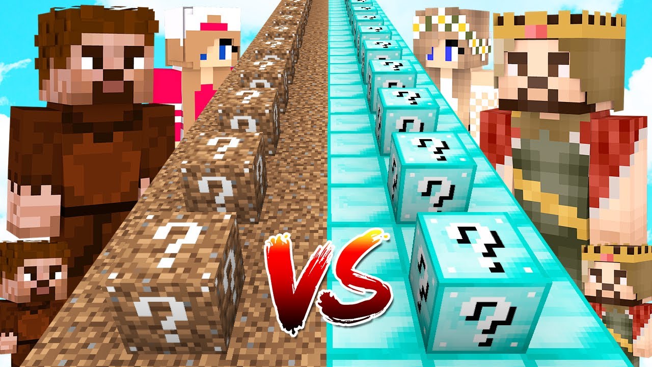 FAKİR AİLE ŞANS BLOK VS ZENGİN AİLE ŞANS BLOK 😱 - Minecraft