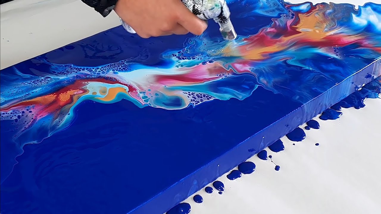 Big Colorful Ocean - Fluid Art / Acrylic Pour Painting with Dutch Pour ...