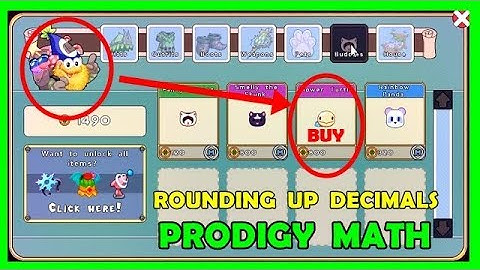 Rounding UP Decimals | Prodigy Math Game | Level 63 💪 | Buy Buddie Flower Turtle 👊✌️