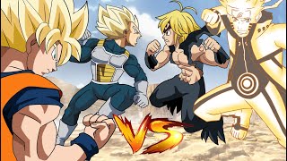 Goku, Vegeta, Seiya e Saitama vs Naruto, Meliodas, Yusuke e Escanor   parte 3