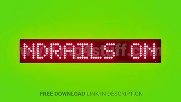 Notice Use Handrails on Stairs Scrolling Red Dot Matrix LED Text Animation on Green Screen Seamless