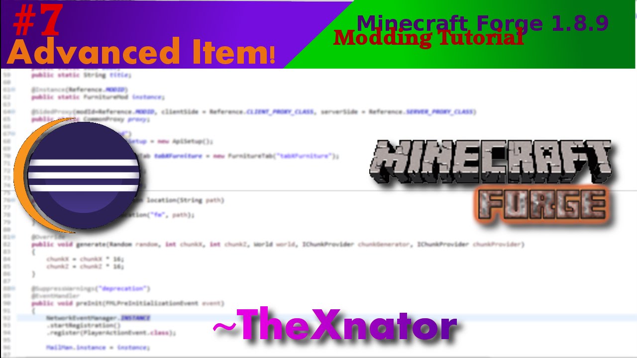 Minecraft Forge 1.8.9 Modding Tutorial #7 - Advanced Item! - YouTube