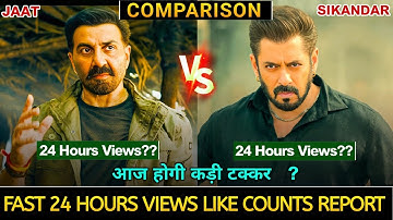Jaat vs Sikandar Movie First 24 Hours Trailer Views | Jaat Trailer | Salman Khan | Sunny Deol