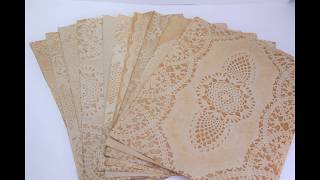 Lace Coffee Stained Paper  Tutorial