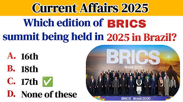 International Current Affairs 2025  | Top 30 Current Affairs 2025 MCQs Css Fpsc Ppsc
