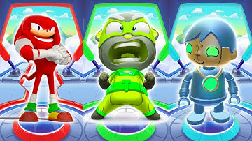 Talking Tom Hero Dash vs Sonic Dash 2 Sonic Boom vs Tag with Ryan - Super Tom vs Knucklers vs Ryan