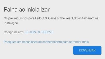 Resolvendo a falha ao inicializar jogo LS 0019 IS PQE1223