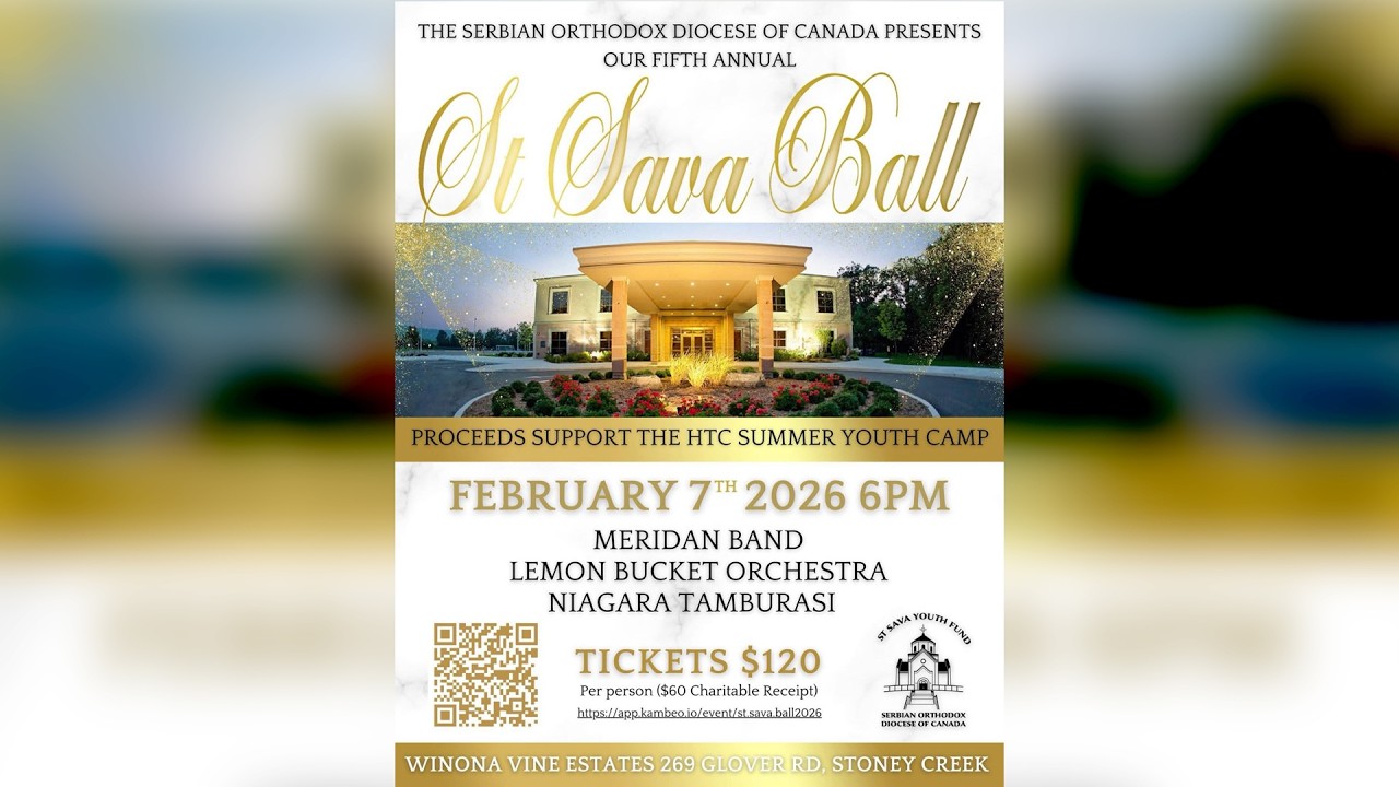 5. Svetosavski bal 2026 – Winona Vine Estates | Eparhija kanadska SPC