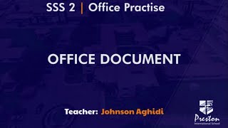 Office Document - SSS2 Office Practise