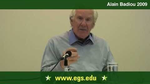 Alain Badiou. The Event as Creative Novelty 2009 1/13