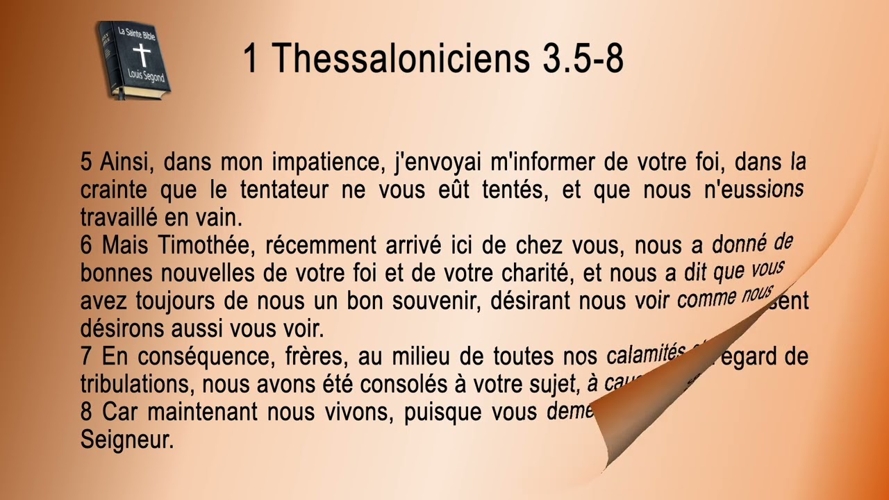 52 1re Épître aux Thessaloniciens Sg1910 ch 3 20251021
