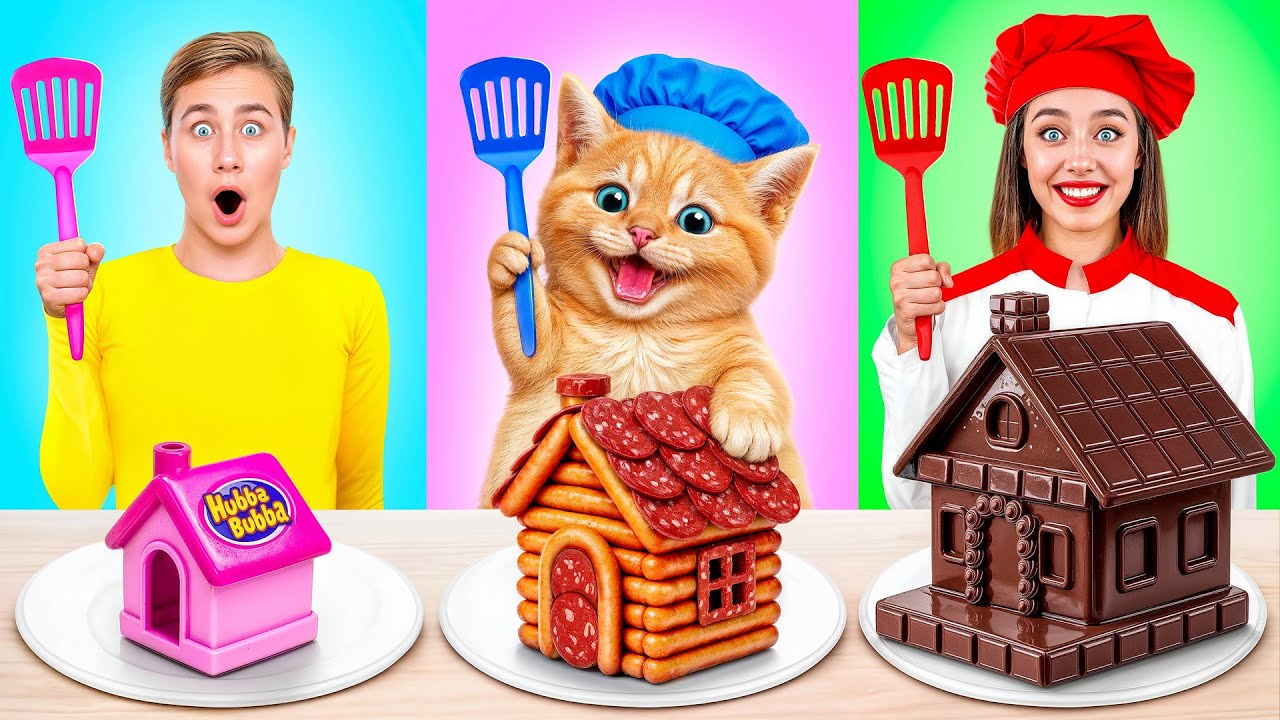 Кулинарный Челлендж: Я против Бабушки с Котиком | Фантастические Лайфхаки с Едой от Multi DO Smile