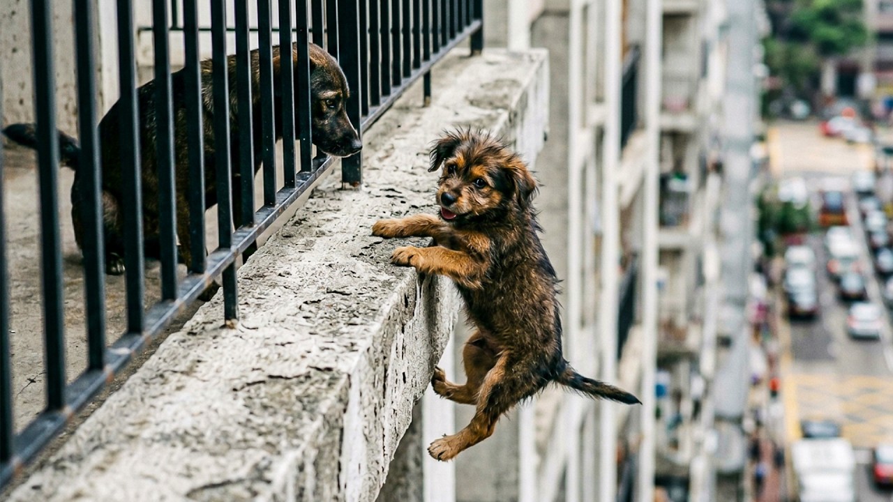 Hanging Between Life and Death – A Mother Dog’s Impossible Leap