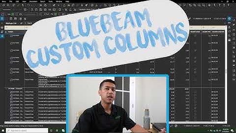 Bluebeam Setting up Custom Columns