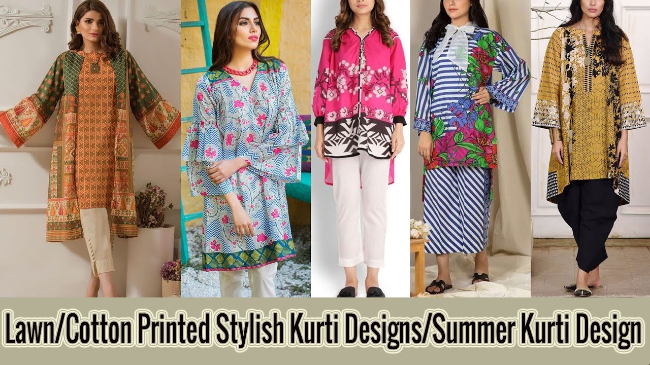 Lawn/Cotton Printed Kurti Designs 2023 | Stylish Casual Kurti Designs |  Summer Kurti Designs - YouTube