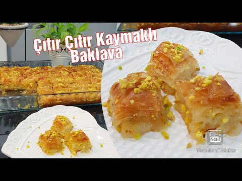 Hazır Yufkayla yapılan ve her 3. katında KAYMAK olan citir citir Baklava Tarifi✅