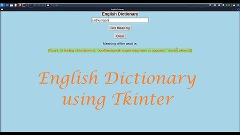English Dictionary | Python Tkinter Mini Projects - Leisure Codes