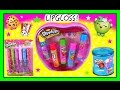 SHOPKINS Lip Gloss &amp; SHOPKINS Lip Balm!  SHOPKINS Flavored Lip Glosses + SHOPKINS Blind Bag Opening