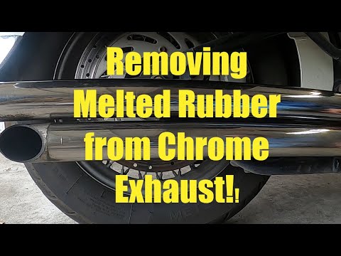 How to Remove Rubber Shoe Print from Exhaust or Chrome!! CenTex Moto How-to